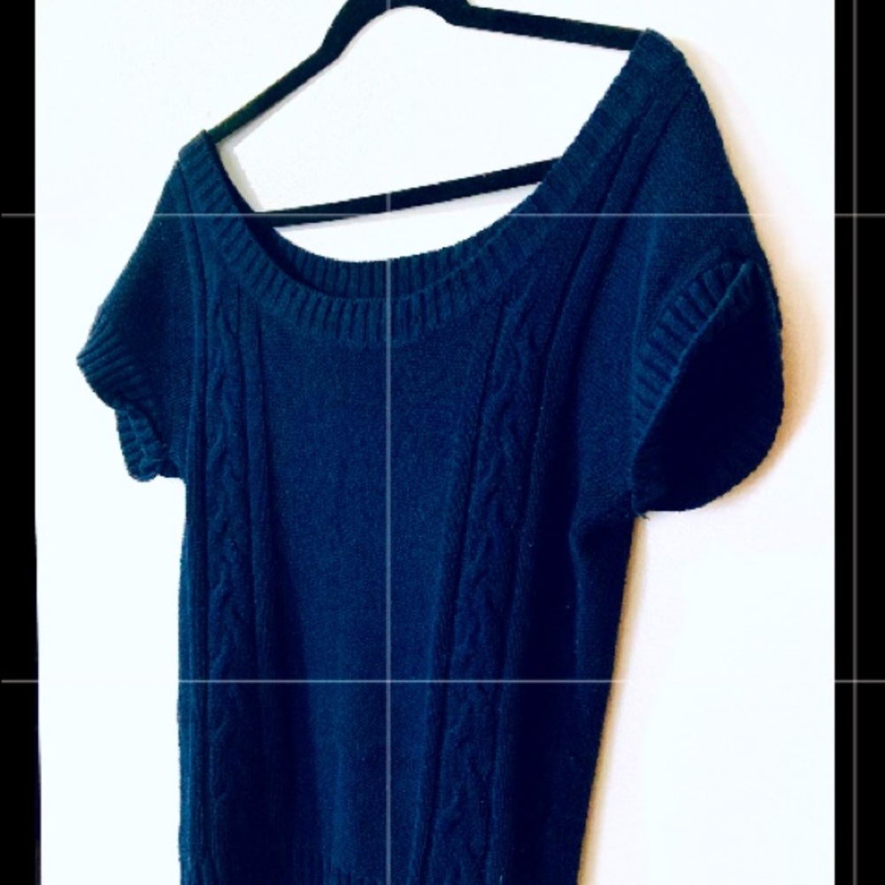 Garage 75 Off the Shoulder navy blue sweater; Small